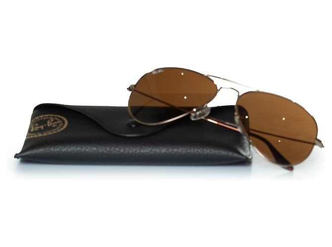 Autre Marque Ray Ban, Aviatore in oro e marrone D'oro - vista 6