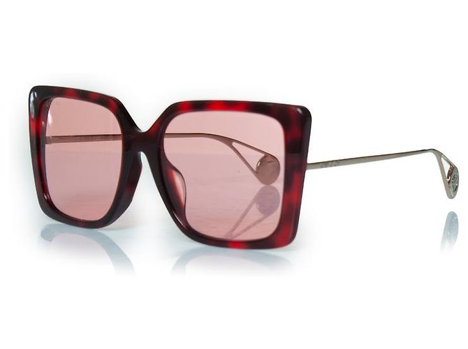 Occhiali da sole Havana oversize Gucci, rosa D'oro - vista 2