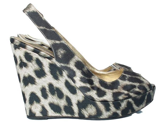 Stella Mc Cartney Stella Mccartney, zeppe stampate leopardate Nero Grigio - vista 4