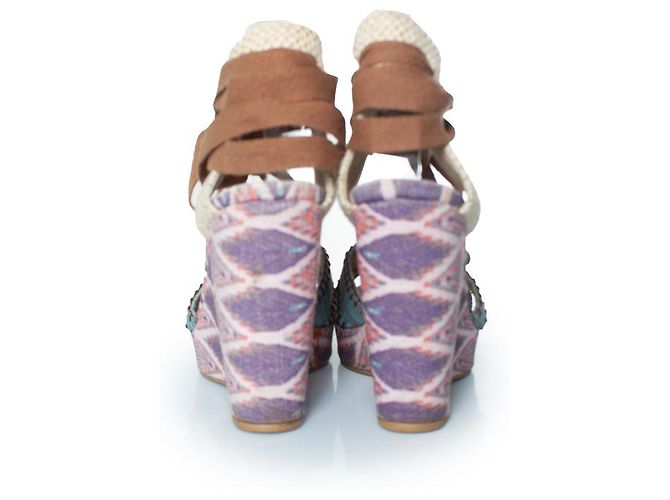 Sandali con zeppa stampati etnici Stuart Weitzman Multicolore - vista 3