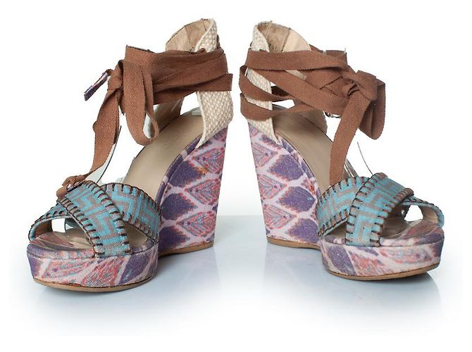 Sandali con zeppa stampati etnici Stuart Weitzman Multicolore - vista 6