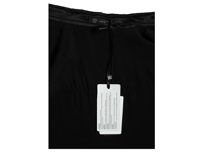 Camicia in satin nero con strass Versace - vista 6