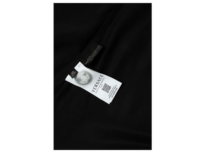 Camicia in satin nero con strass Versace - vista 9