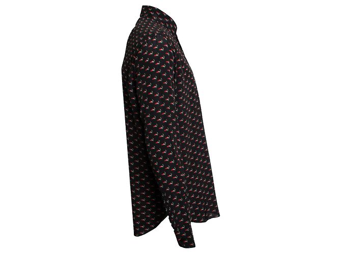 Camisa con estampado de corazón y labios humeantes Saint Laurent 2017 Negro - vista 4