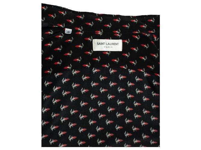 Camisa con estampado de corazón y labios humeantes Saint Laurent 2017 Negro - vista 6