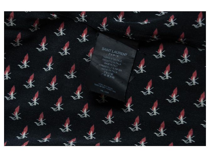 Camisa con estampado de corazón y labios humeantes Saint Laurent 2017 Negro - vista 7
