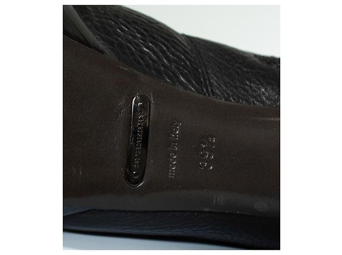 Stivali platform in pelle nera sopra il ginocchio Burberry Nero - vista 8