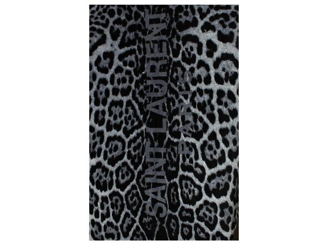Leoparden-Badetuch in Graphit von Saint Laurent Schwarz Grau - Ansicht 3