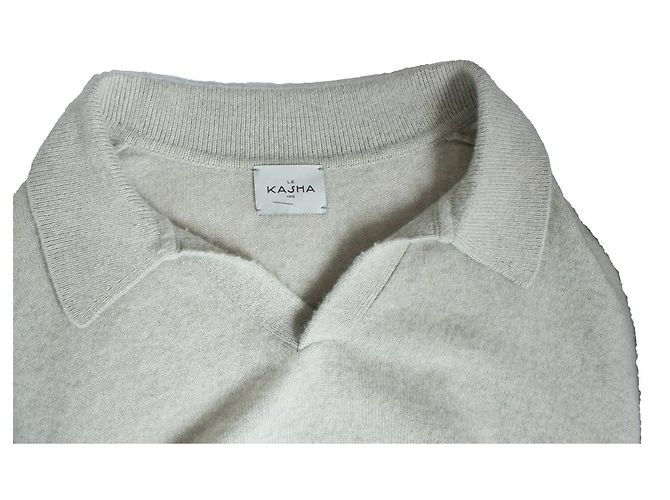 Autre Marque Le Kasha, Graues Cashmere-Polo mit langen Ärmeln - Ansicht 5