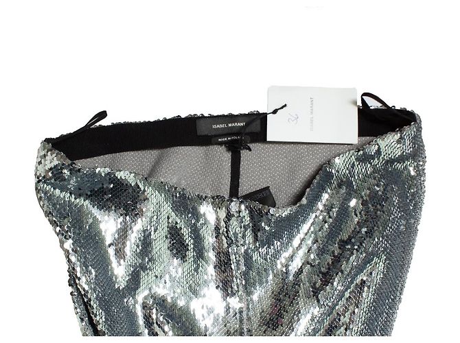 Isabel Marant, sequinned metallic legging Silvery - view 5