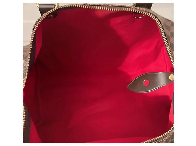 Borsa a mano Louis Vuitton Speedy 35 in pelle marrone - vista 5