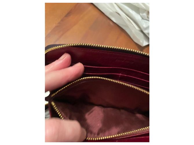 Cartera Miu Miu de piel de pelo rojo oscuro morado oscuro Burdeos - vista 3