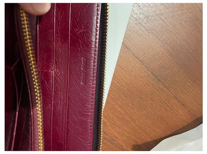 Cartera Miu Miu de piel de pelo rojo oscuro morado oscuro Burdeos - vista 6