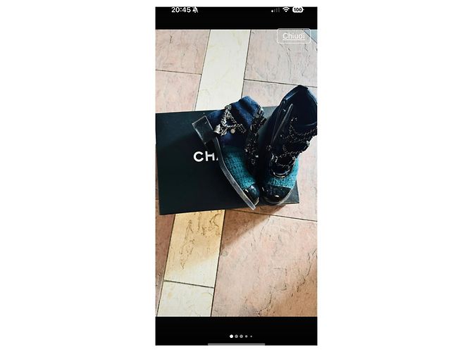 Cambon Chanel Red Calfskin Double Nero Multicolore - vista 2