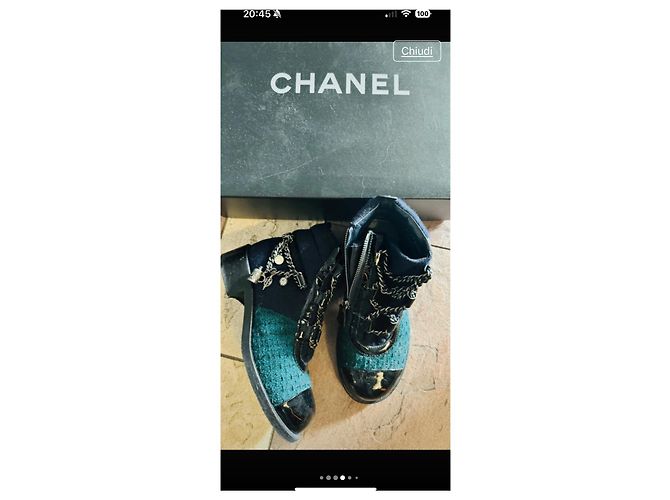 Cambon Chanel Red Calfskin Double Nero Multicolore - vista 5