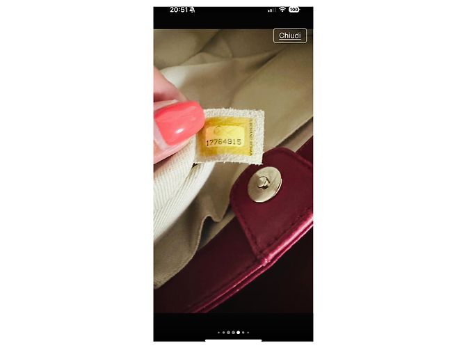 Trendy CC Chanel Handtasche aus rotem Leder mit Silberhardware - Ansicht 8