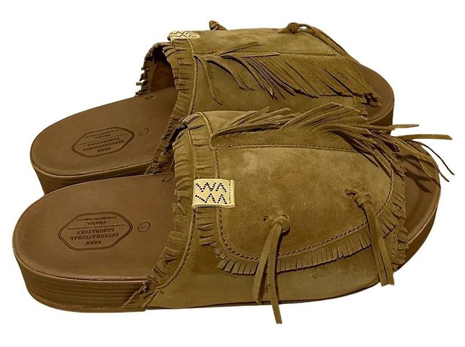 Sandali Visvim Christo Shaman-Folk in suede marrone - vista 5