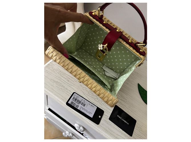 Borsa a mano Dolce & Gabbana in pelle beige - vista 12