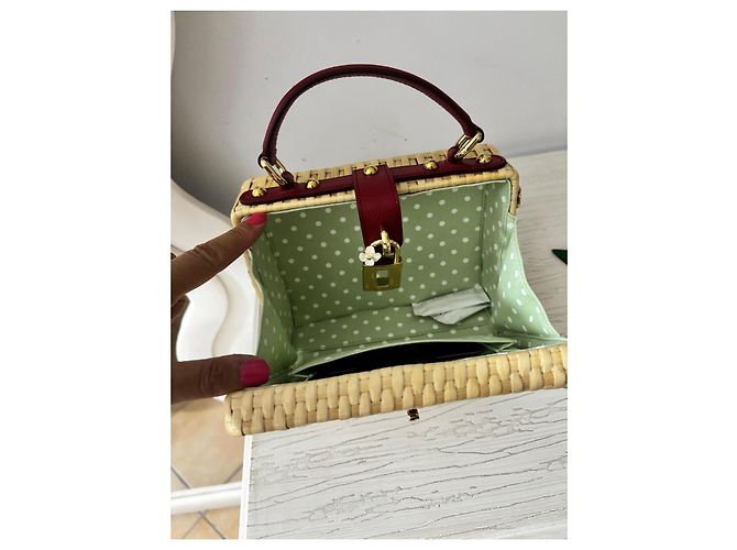 Borsa a mano Dolce & Gabbana in pelle beige - vista 5