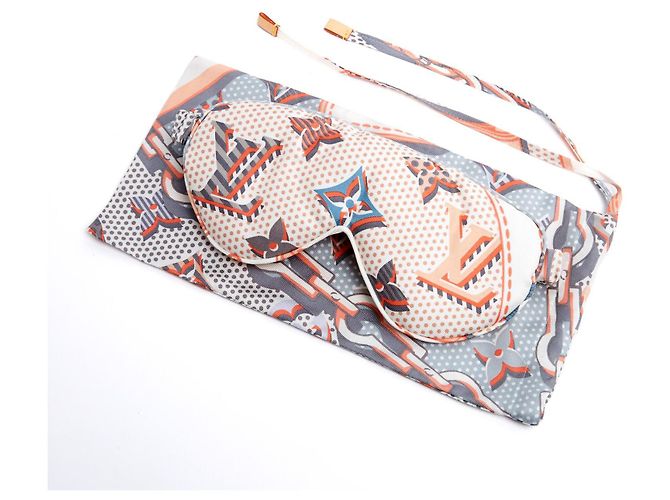 Maschera da Sonno in Seta Louis Vuitton LV Monogram Silk Twill Eyemask Nuova Multicolore - vista 4