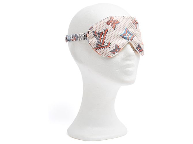 Maschera da Sonno in Seta Louis Vuitton LV Monogram Silk Twill Eyemask Nuova Multicolore - vista 6