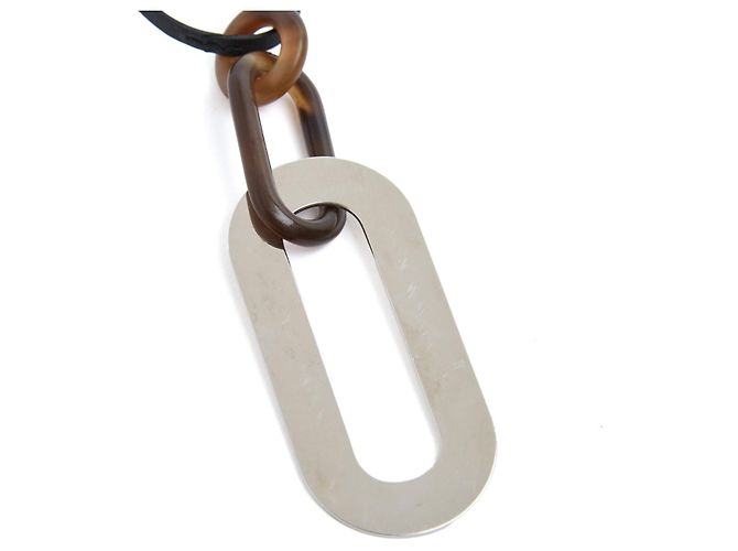 Collana Hermès Corne Pigmento Naturale in Corno e Acciaio Argento - vista 3