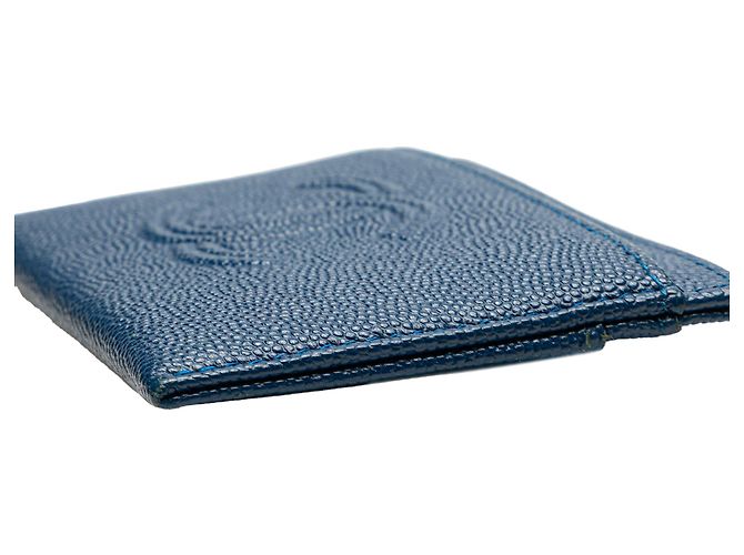 Tarjetero de caviar azul CC de Chanel - vista 10