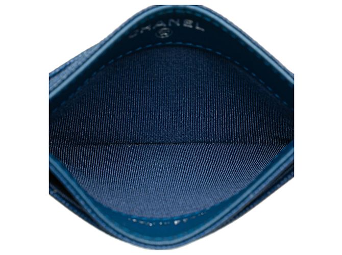 Tarjetero de caviar azul CC de Chanel - vista 4