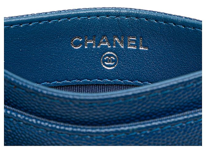 Tarjetero de caviar azul CC de Chanel - vista 5