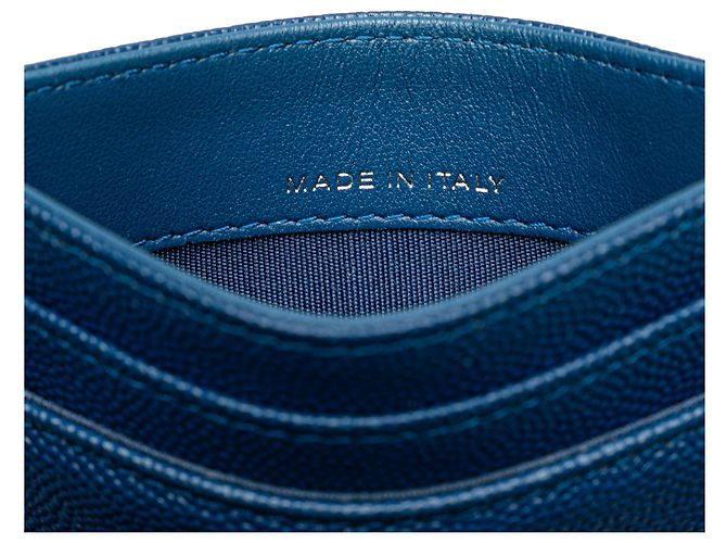 Tarjetero de caviar azul CC de Chanel - vista 6