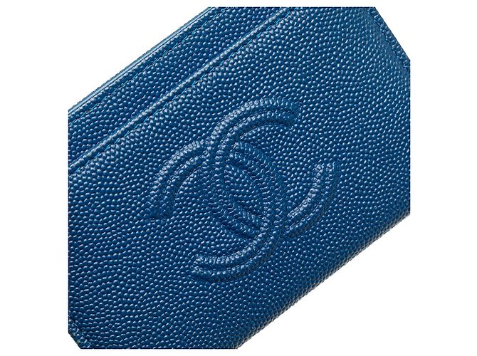 Tarjetero de caviar azul CC de Chanel - vista 8