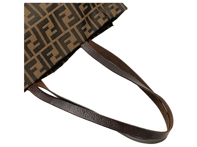 Tote en toile Zucca marron Fendi - vue 10