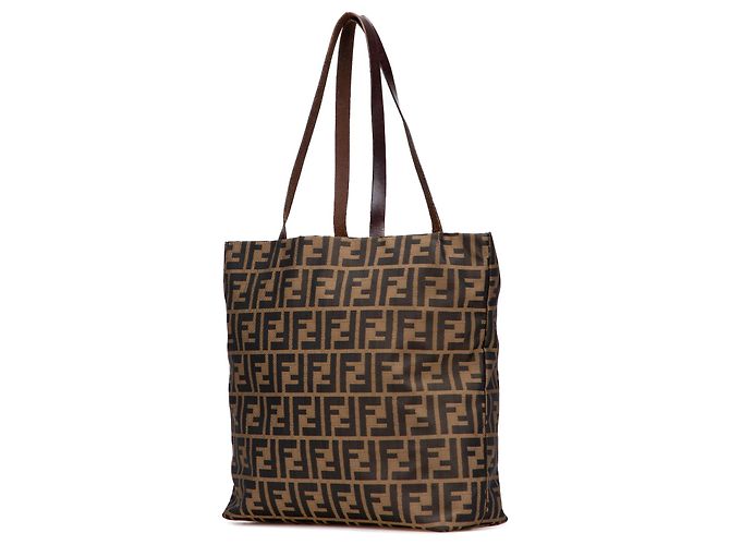 Tote en toile Zucca marron Fendi - vue 2
