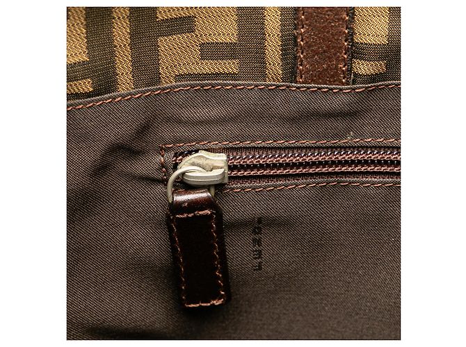 Tote en toile Zucca marron Fendi - vue 5