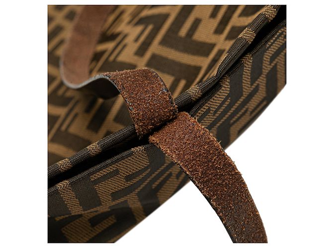 Tote en toile Zucca marron Fendi - vue 9
