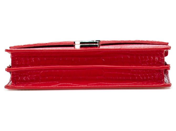 Bolso Monogram Cassandra de cuero rojo con estampado de cocodrilo de Saint Laurent Roja - vista 3