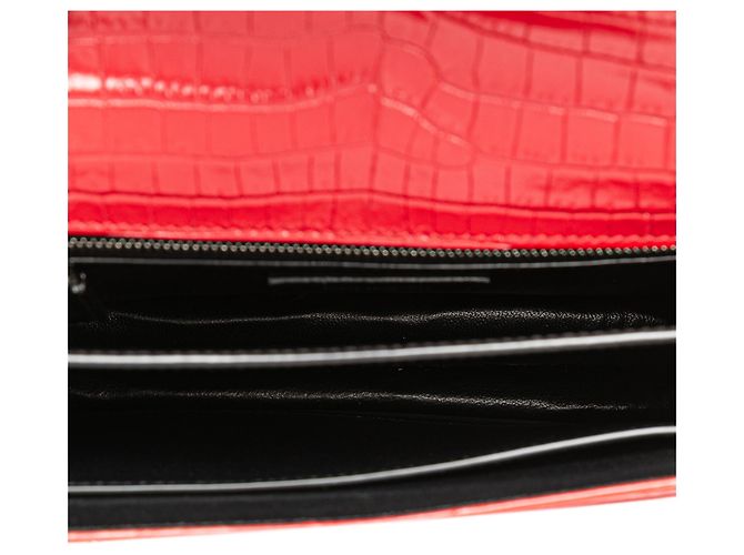 Bolso Monogram Cassandra de cuero rojo con estampado de cocodrilo de Saint Laurent Roja - vista 4