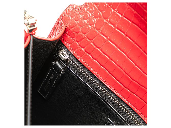 Bolso Monogram Cassandra de cuero rojo con estampado de cocodrilo de Saint Laurent Roja - vista 7