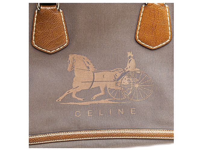 Céline Celine Braune Canvas Tragetasche - Ansicht 10
