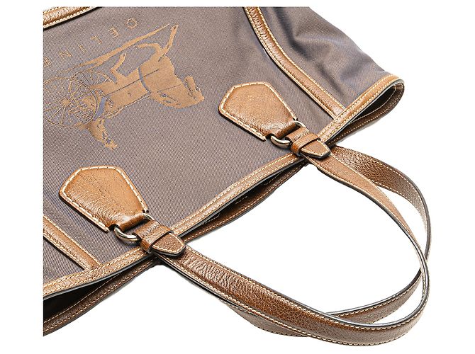 Céline Celine Braune Canvas Tragetasche - Ansicht 11