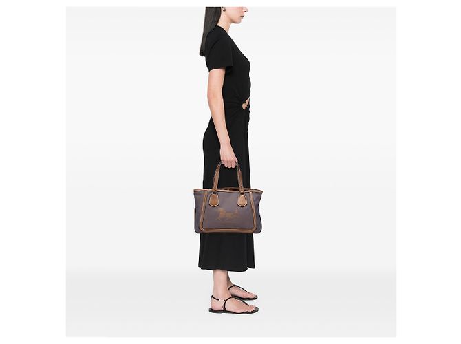 Céline Celine Braune Canvas Tragetasche - Ansicht 12