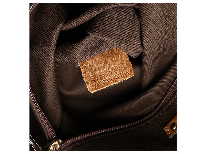 Céline Celine Braune Canvas Tragetasche - Ansicht 5