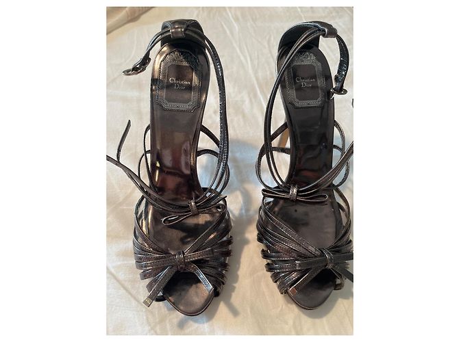 Christian Dior Dior aus dunkelgrauem Metallicleder mit Riemen Anthrazitgrau - Ansicht 2