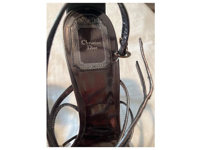 Christian Dior Dior aus dunkelgrauem Metallicleder mit Riemen Anthrazitgrau - Ansicht 3