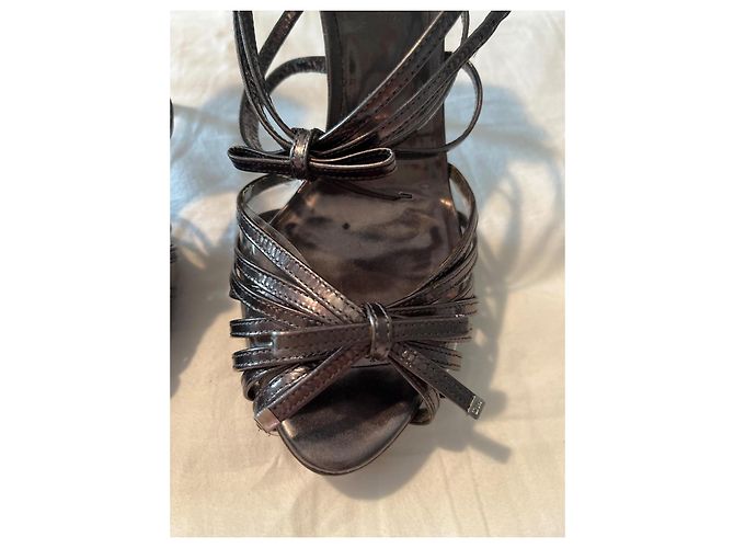 Christian Dior Dior aus dunkelgrauem Metallicleder mit Riemen Anthrazitgrau - Ansicht 4