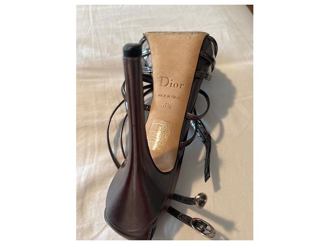 Christian Dior Dior aus dunkelgrauem Metallicleder mit Riemen Anthrazitgrau - Ansicht 6