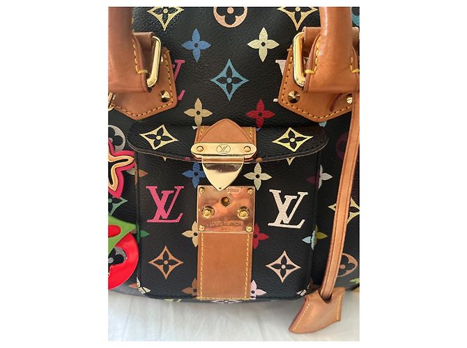 Borsa a mano Louis Vuitton Speedy in pelliccia nera Nero - vista 3