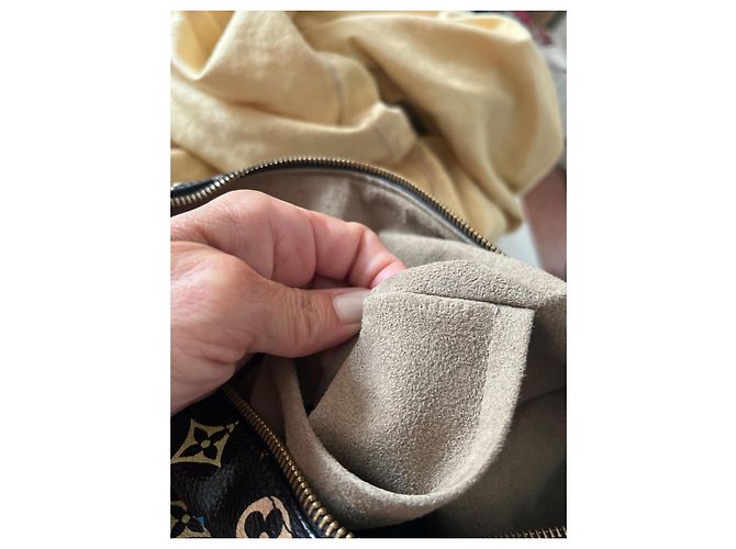 Borsa a mano Louis Vuitton Speedy in pelliccia nera Nero - vista 8