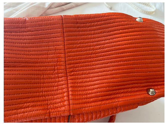 Chloé Bolso grande Heloise Sánchez de couro envernizado acolchoado laranja - vista 7