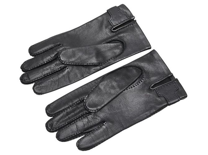 Hermès Herrenlederhandschuhe Schwarz - Ansicht 2